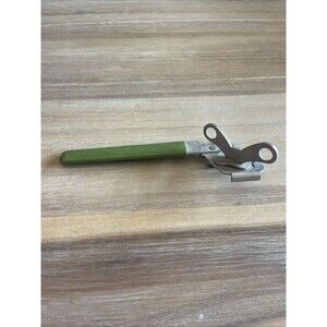 Vintage One Handle Turn-key Can Bottle Opener Green Grip Vaughan MFG Co USA